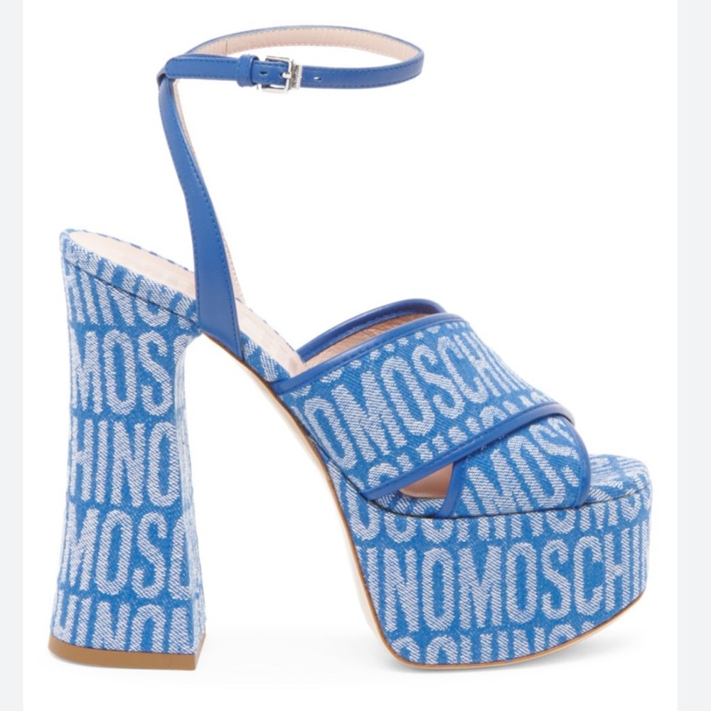 Moschino platform sandals size 38 blue denim